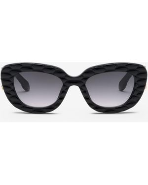 Roberto Cavalli Sunglasses With Wide Bold Cat-Eye Front - Black