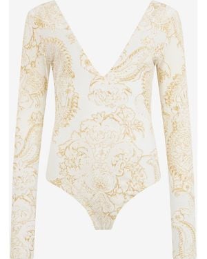 Roberto Cavalli Ornamental Print Top - White