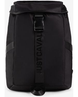 Roberto Cavalli Just Cavalli Logo-Appliqué Backpack - Black