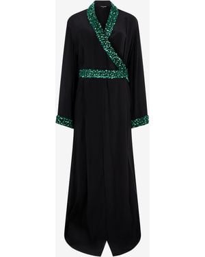 Roberto Cavalli Silk Maxi Dress With Embellished Detail - Black