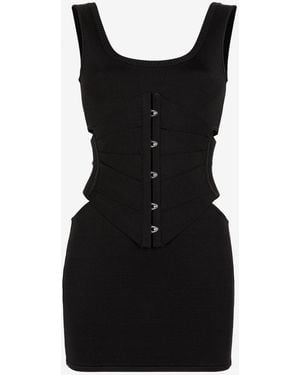 Roberto Cavalli Cut-Out Knit Mini Dress - Black