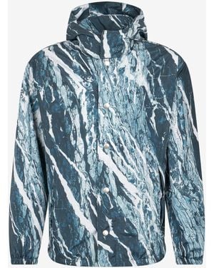 Roberto Cavalli Marble-Print Bomber Jacket - Blue