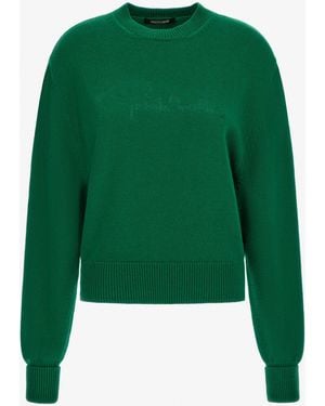 Roberto Cavalli Cropped Knitted Jumper - Green