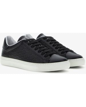 Roberto Cavalli Schwarze Geprägte Low-Top-Sneaker