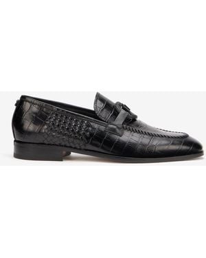 Roberto Cavalli Schwarzer Leder Loafer