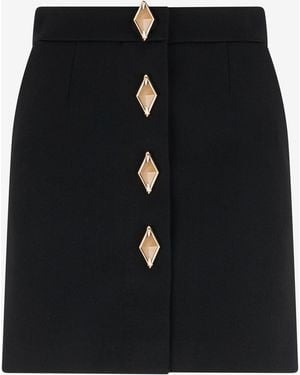 Roberto Cavalli Miniskirt With Jewel Buttons - Black