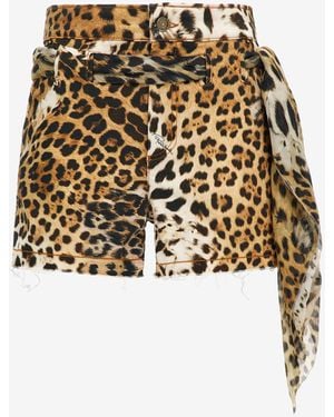 Roberto Cavalli Jaguar Skin Print Shorts - Multicolour