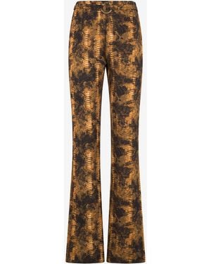 Roberto Cavalli Cobra Print Trousers - Natural