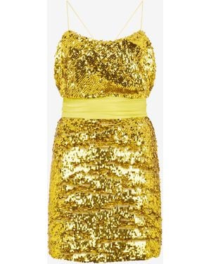Roberto Cavalli Dress With Sequins - Yellow