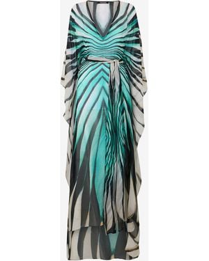 Roberto Cavalli Ray Of Sea Print Kaftan - Green