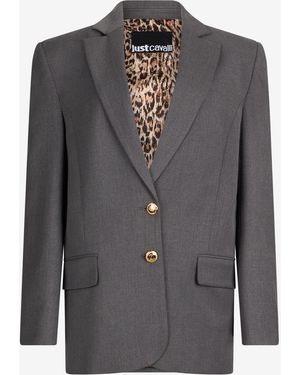 Roberto Cavalli Blazer With Buttons - Black