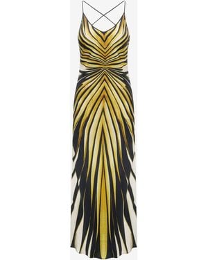 Roberto Cavalli Ray Of Print Silk Maxi Dress - White
