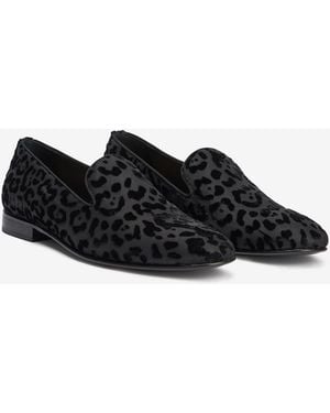 Roberto Cavalli Slippers With Jaguar Skin Print - Black