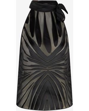 Roberto Cavalli Top With Ray Devoré Print - Black