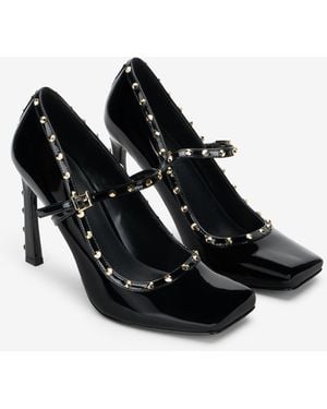 Roberto Cavalli Patent Leather Mary Jane Court Shoes With Studs - Black