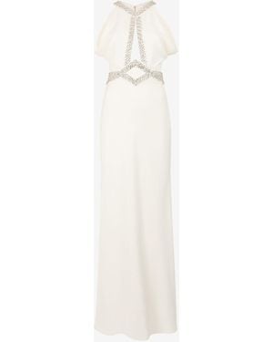 Roberto Cavalli Crystal-Embellished Mermaid Dress - Bianco