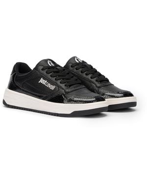 Roberto Cavalli Baskets Noires À Logo