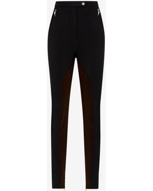 Roberto Cavalli Tiger Tooth Skinny Pants - Black