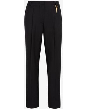 Roberto Cavalli Pantalón Recto Capri Tiger Tooth - Negro