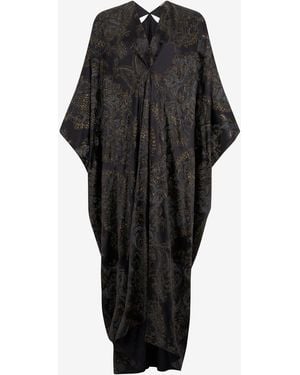 Roberto Cavalli Ornamental Silk Kaftan - Black