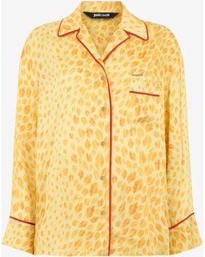 Roberto Cavalli The Jaguar Kiss Print Shirt - Yellow