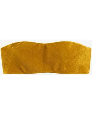 Roberto Cavalli Velvet Bandeau Top - Yellow