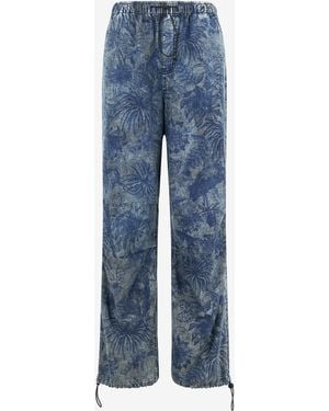 Roberto Cavalli Floral-Print Sports Trousers - Blue