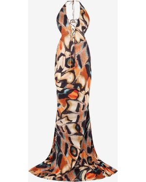Roberto Cavalli Butterfly Print Dress - White