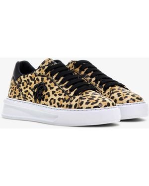 Roberto Cavalli Low-Top Sneakers With Jaguar Print - Multicolor