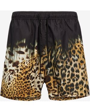 Roberto Cavalli Swim Shorts With Jaguar Skin Print - Multicolour