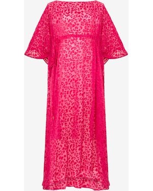 Roberto Cavalli Caftan With Tone-On-Tone Animal Print - Pink