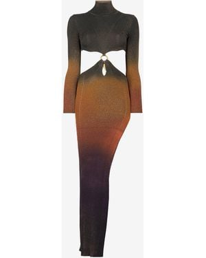 Roberto Cavalli Dégradé Cut-Out Maxi Dress - Black