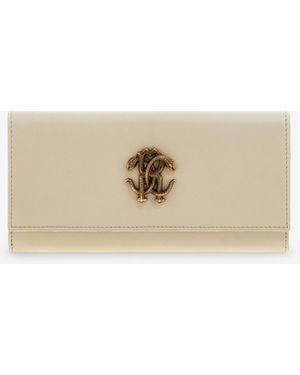 Roberto Cavalli Wallet With Monogram Rc - White