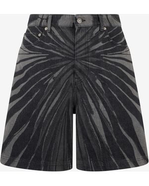 Roberto Cavalli Ray Of Print Bermuda Shorts - Grey