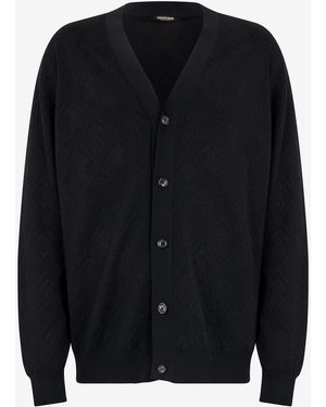 Roberto Cavalli Cardigan Mit Rc-Motiv - Blau