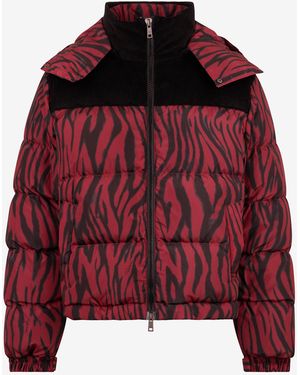 Roberto Cavalli Zebra Print Down Jacket - Red