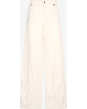 Roberto Cavalli Wide Leg Structured Pants - White