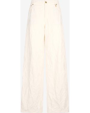 Roberto Cavalli Wide Leg Structured Trousers - White