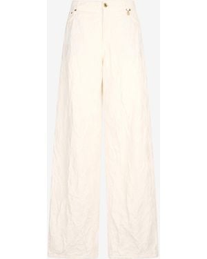 Roberto Cavalli Wide Leg Structured Pants - White