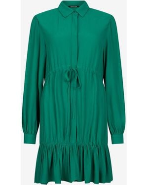 Roberto Cavalli Dress Mini With Drawstring Waist - Green