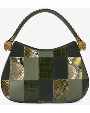 Roberto Cavalli Patchwork Shoulder Bag - Green