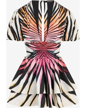 Roberto Cavalli Ray Of Paradise Print Dress Mini - Multicolor
