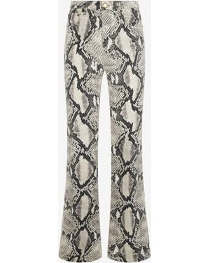 Roberto Cavalli Rock Jeans With Python Print - White