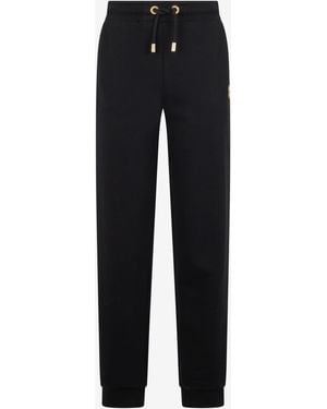 Roberto Cavalli Cotton Sweatpants With Monogram Rc - Black
