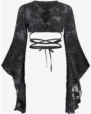 Roberto Cavalli Ornamental Top - Black
