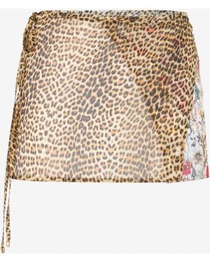 Roberto Cavalli Baby Jaguar Print Silk Pareo - Natural