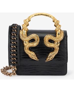 Roberto Cavalli Borsa Nera Con Serpenti - Nero