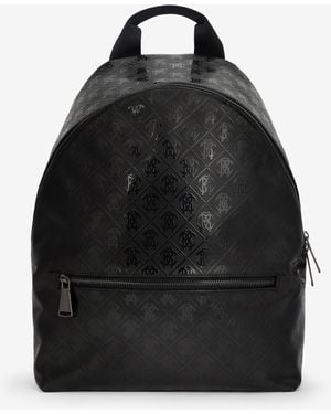 Roberto Cavalli Zaino Con Monogram Mirror Snake All Over - Nero