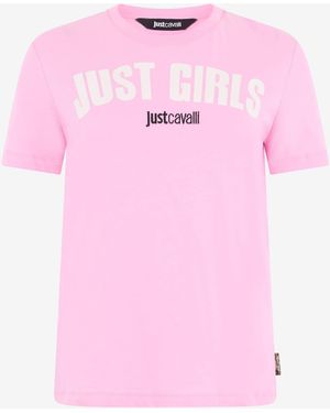 Roberto Cavalli Graphic Print T-Shirt - Pink