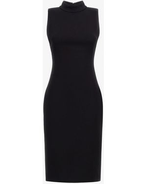 Roberto Cavalli Sleeveless Dress With Rc - Black